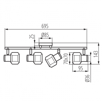 Preview: Kanlux - Wand-Deckenleuchte GLASO EL-4I